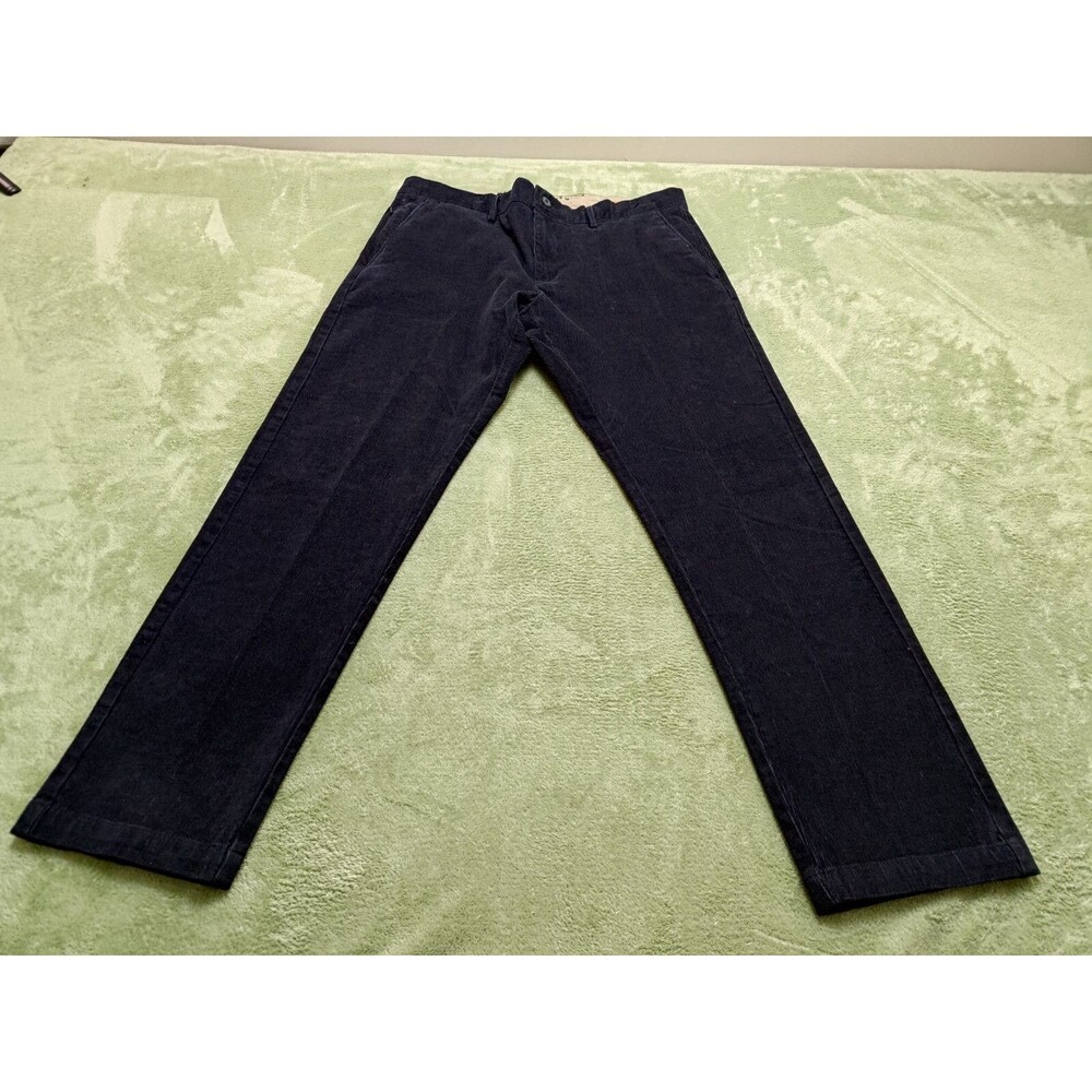 Dockers ALPH KHAKI Smart Flex 360 Mens Corduroy Pants Pleated Cuffed Blue 36x30